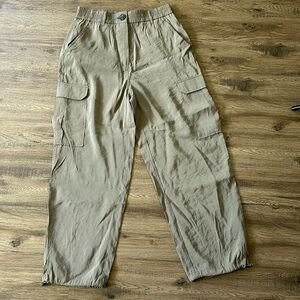 Joie| Cargo Joggers Olive Khaki Green Pull On Large Women's Drawstring sz M